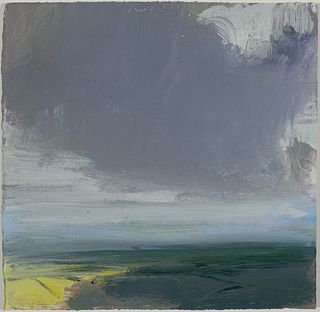 Eric Aho, Am. b. 1966, Approaching Rainstorm, Acrylic on paper, framed under glass