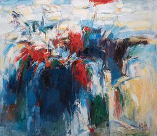 Elena Jahn, Am. 1938-2014, Monhegan, 1959-1960, Oil on canvas, framed