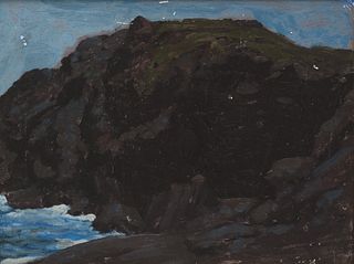 Paul Dougherty, Am. 1877-1947, Monhegan Island, Oil on canvas laid to board, framed