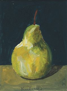 Robert Kulicke, Am. 1924-2007, Pear, Gouache on paper, framed under glass