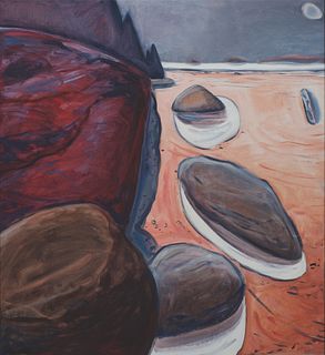 Gregory Welch, Am. 20th/21st Century, "Low Tide", Oil on canvas, unframed