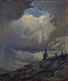 Vivian Akers, Am. 1886-1966, Stormy Sky, Mt. Katahdin, 1920, Oil on canvas on board, unframed