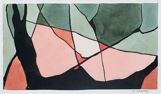 Edward Landon, Am. 1911-1984, Abstraction, Watercolor on paper, framed under glass