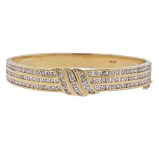 18k Gold Diamond Bangle Bracelet