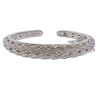 John Hardy Silver Diamond Cuff Bracelet