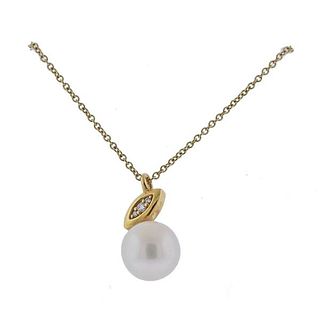 Ippolita 18k Gold Pearl Diamond Pendant Necklace