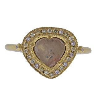 18k Gold Rose Cut Heart Diamond Ring