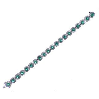 18k Gold Diamond Emerald Bracelet