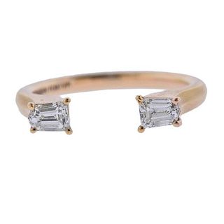 Susan Foster Geometric 18k Gold Diamond Ring 