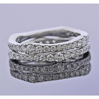 18k Gold Diamond Stackable Band Ring Set