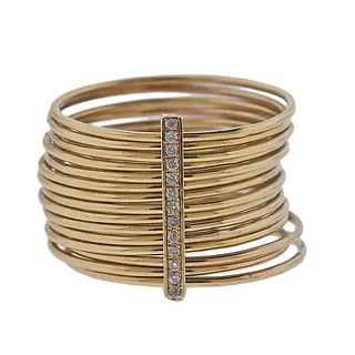 18K Gold Diamond Harem Multi Band Ring