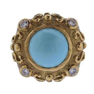 Katy Briscoe 18k Diamond Turquoise Ring