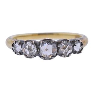 Fred Leighton 18k Gold Silver Rose Diamond Ring