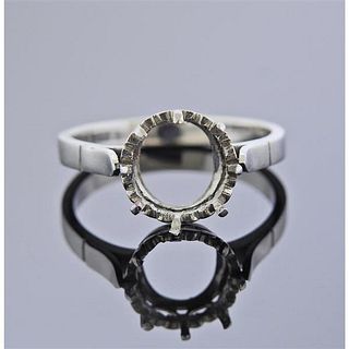 Midcentury Platinum Engagement Ring Setting