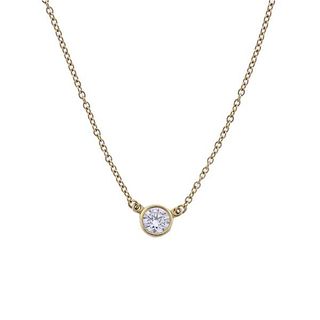 Tiffany &amp; Co Peretti 18k Gold 0.23ct Diamond Necklace