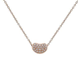 Tiffany &amp; Co Peretti 18k Gold Diamond Slide Pendant Necklace