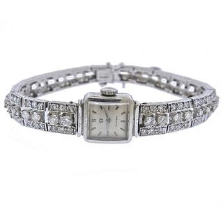 Omega Midcentury 18k Gold Diamond Watch Bracelet