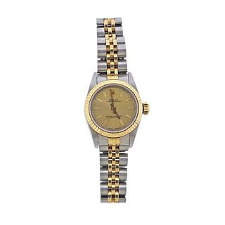 Rolex Oyster 18k Gold Steel Watch 67193