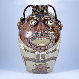 Michel Bayne decorated face jug