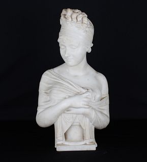 Antique Carved Alabaster Woman