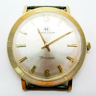 Vintage Hamilton Thin-O-Matic 14K Gold 34mm Watch