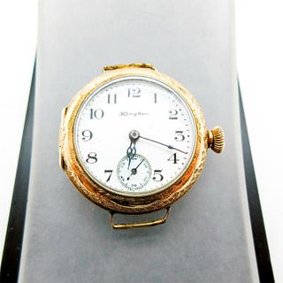 Vintage Hampden Swan Engraved Gold Tone Watch