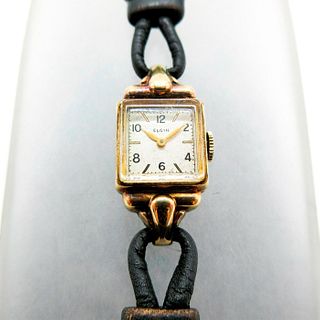 Vintage Elgin Small Square Gold Watch