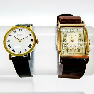 2pc Bulova Gold Tone Watches