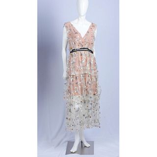 Self-Portrait, Empire Waist Embroidered-Tulle Dress Size 8