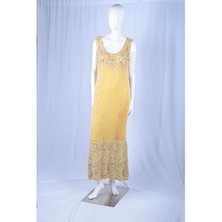 Vintage Sara Fredericks Couture Beaded Straight Line Dress