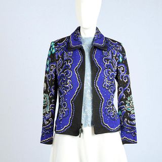St. John Blue and Black, Jacket and Short Sleeve Top Size 2