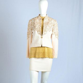 St. John White and Gold, Jacket, Sleeveless Top and Skirt