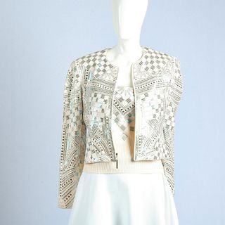 St. John White and Silver, Jacket and Camisole Top Size 2