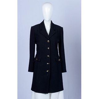 St. John Collection, Black Slub-Knit Coat Size 4