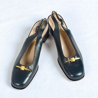 Pair Of Vintage Salvatore Ferragamo Slingback Heels