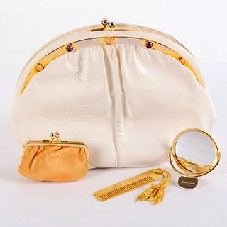 Vintage Judith Leiber Leather Jeweled Evening Bag