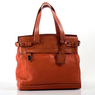 Reed Krakoff Orange Leather Belted Tote Bag