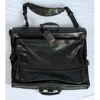 TUMI Black Leather Bi-Fold Travel Garment Bag