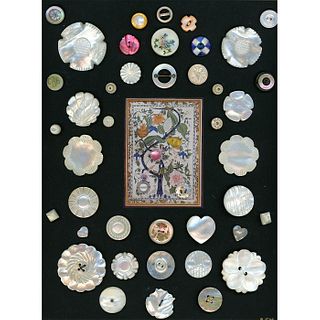 4 CARDS OF ASSORTED PEARL BUTTONS