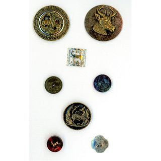 A Small Card of Assorted Div 1 and 3 Deer Buttons
