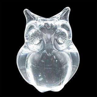Vintage Daum Crystal Figurine, Owl