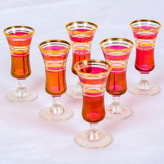 6pc Classic Cranberry Cordial Glasses