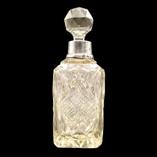 Antique English Silver and Glass Perfume Bottle