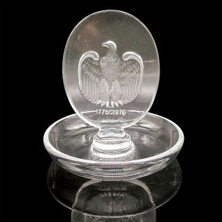 Lalique Frosted Crystal Eagle Ashtray Medallion