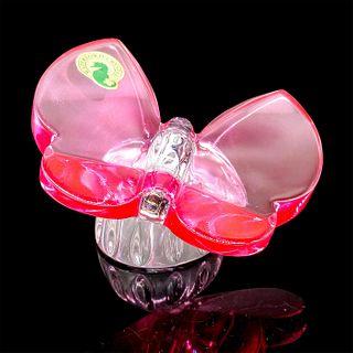 Waterford Lead Crystal Pink Butterfly Paperweight