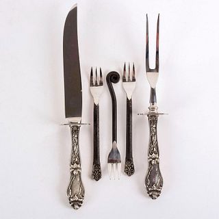 5pc Sterling Silver and Stainless Steel Dining Utensil Set