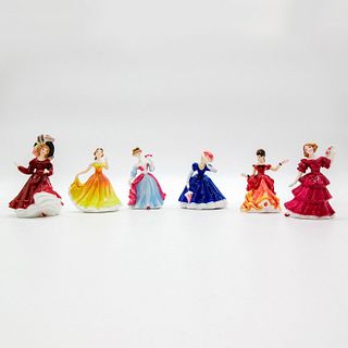 6pc Royal Doulton Miniature Figurine, Pretty Ladies