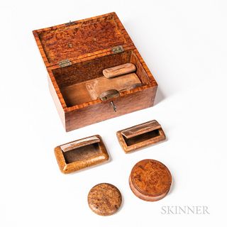 Bird's-eye Maple Box and Contents