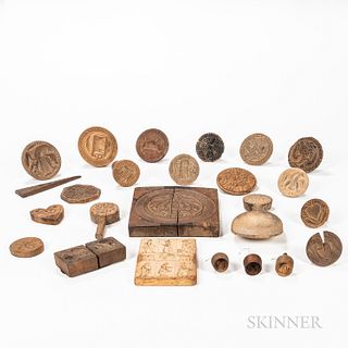 Collection of Twenty-four Butter Stamps and Related Tools