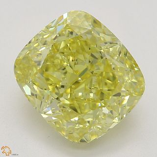 2.53 ct, Natural Fancy Intense Yellow Even Color, VVS1, Cushion cut Diamond (GIA Graded), Appraised Value: $131,500 